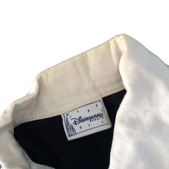 Disneyland Paris Rugby Blue Gray Striped Collared Polo Long Sleeve Shirt L/XL - Picture 7 of 8